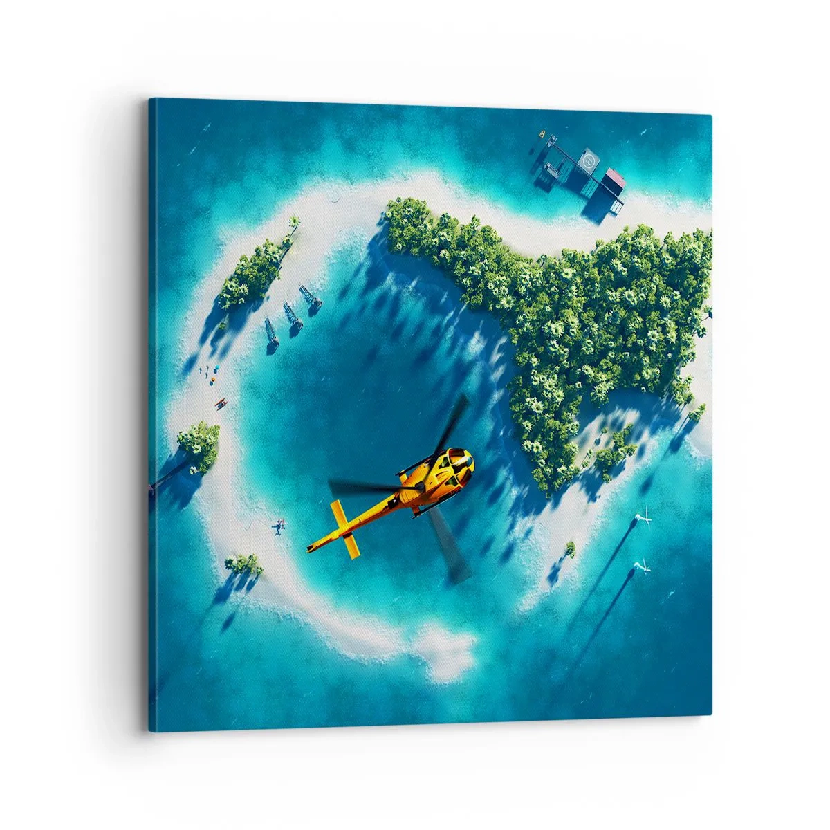 Lærredstryk - Billede på lærred - Køb en ø - 70x70 cm