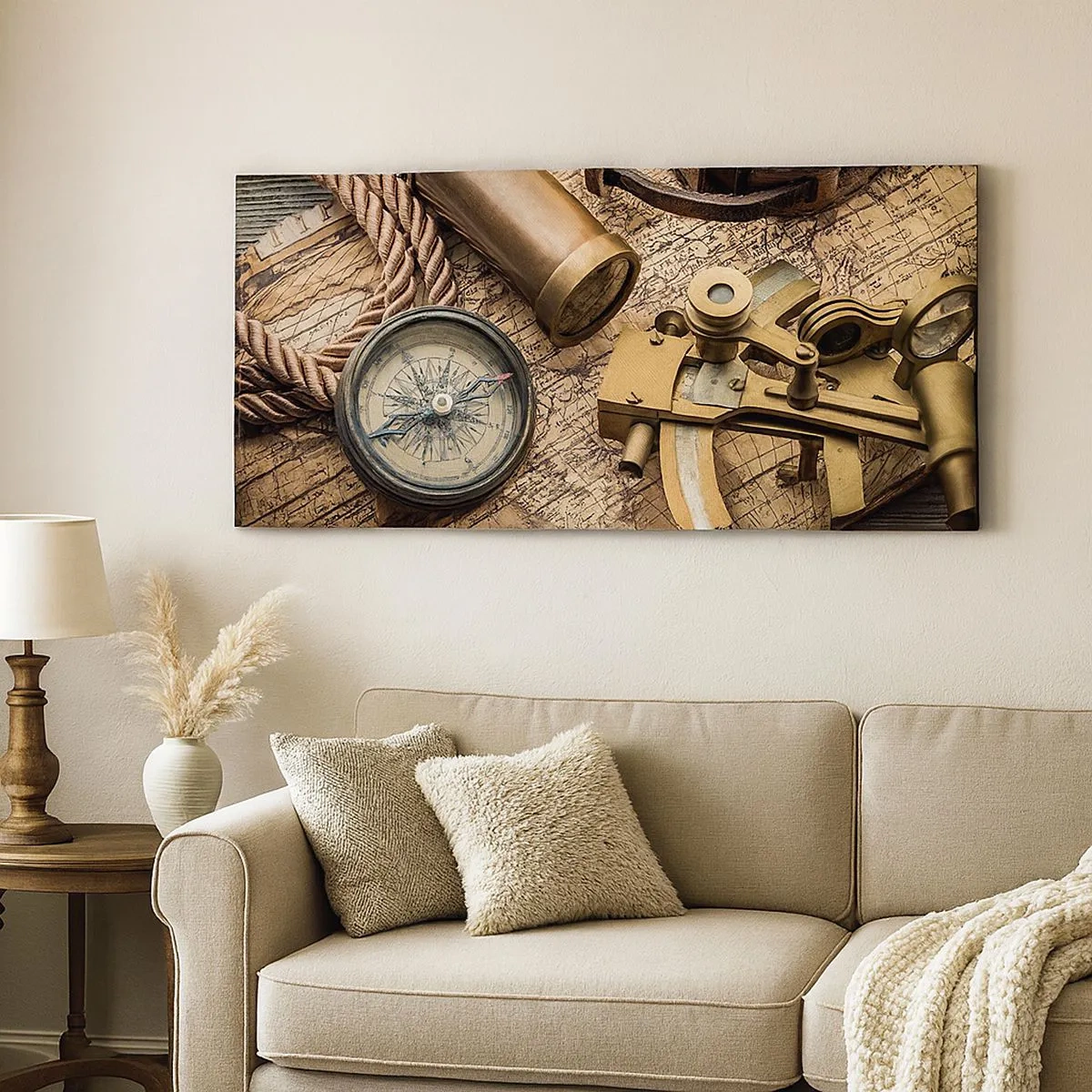 Lærredstryk - Billede på lærred - Fastlægge kursen - 100x40 cm