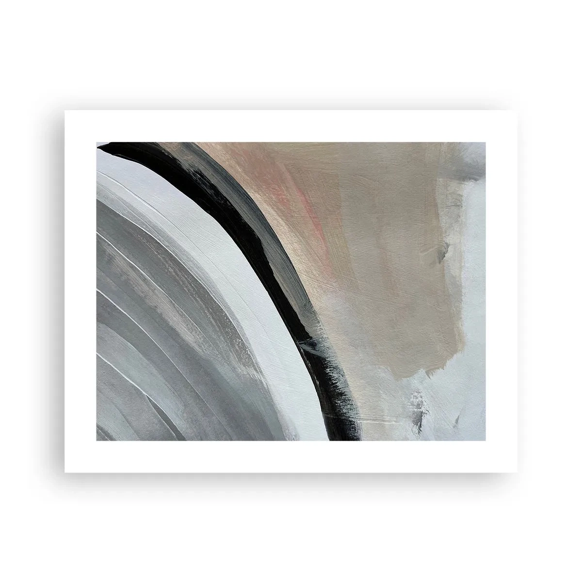 Plakat - Komposition: en bue af sort og gråt - 50x40 cm