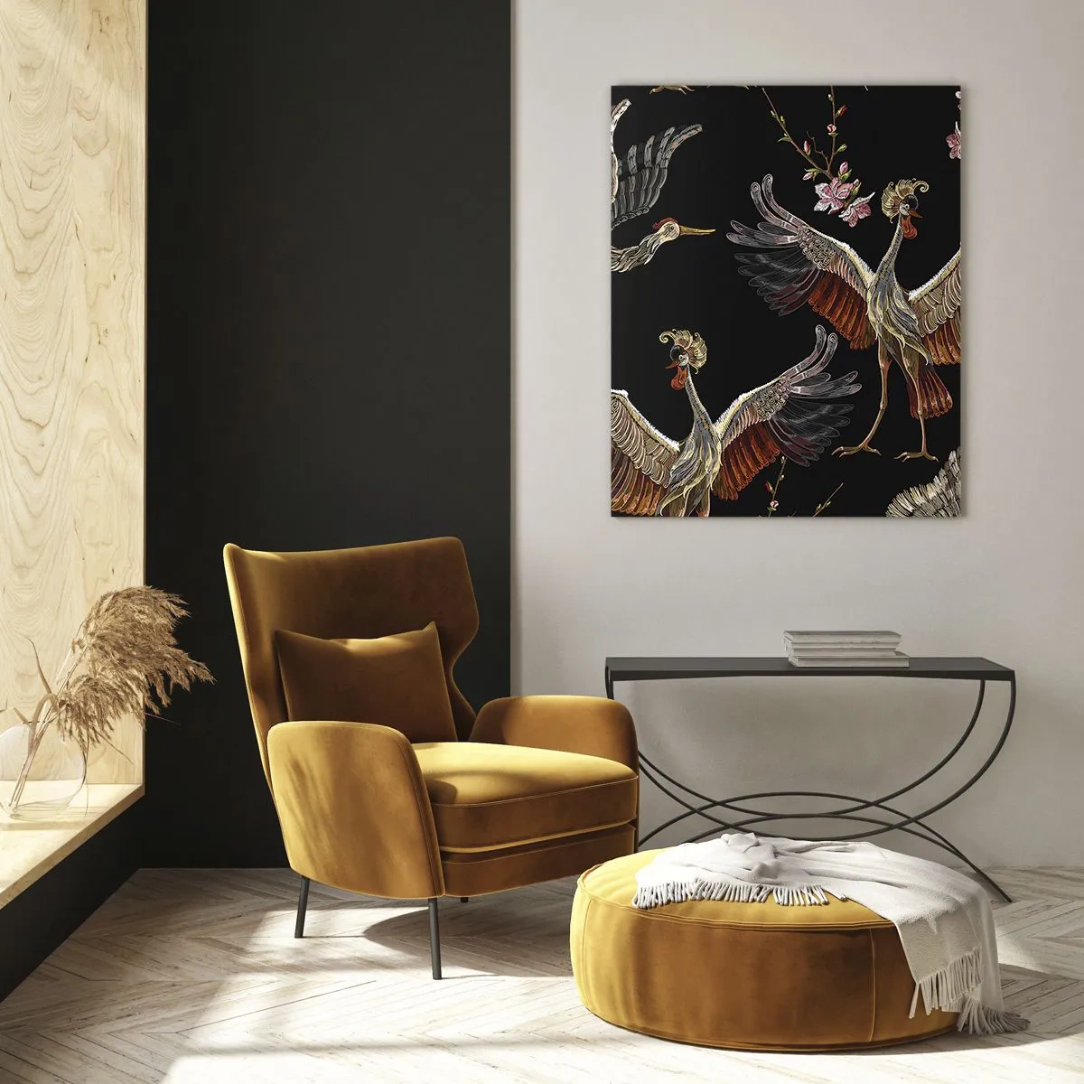 Billede på glas - Eventyrlig fugl - 80x120 cm