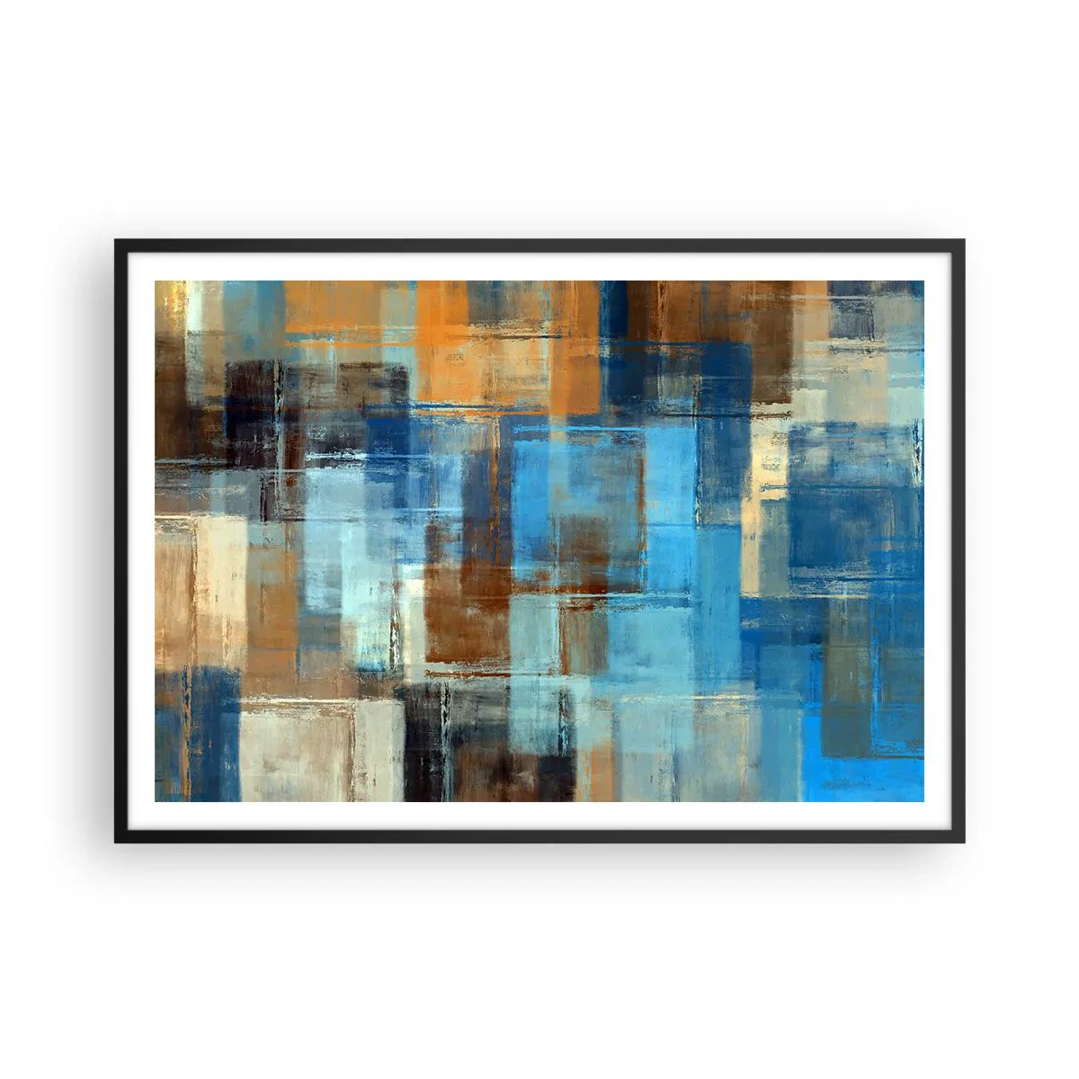 Plakat i sort ramme - Gennem det blå slør - 100x70 cm