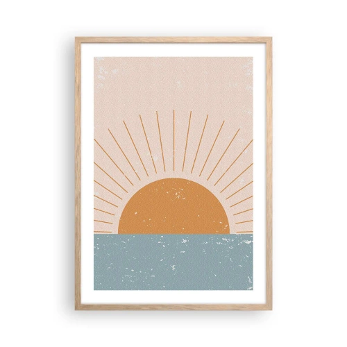 Plakat i ramme af lyst egetræ - Et dagligt mirakel - 50x70 cm