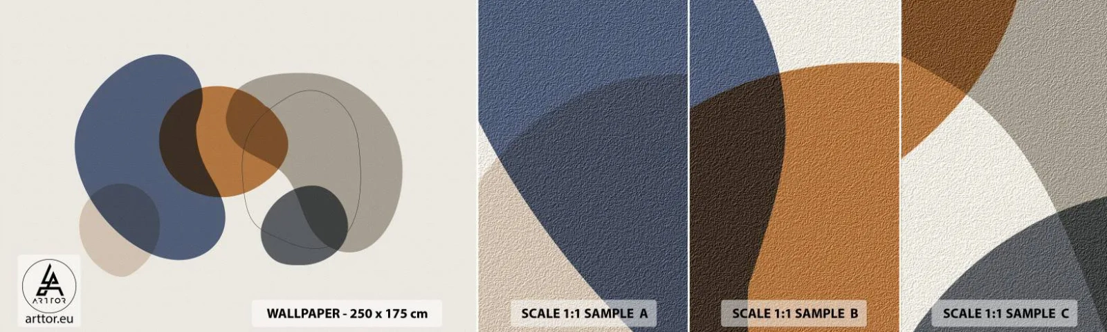 Prøve Fototapet Selvklæbende Deluxe Sticker - Dråber af farve - Abstraktion, Stykke, Grafik - 100x30 cm