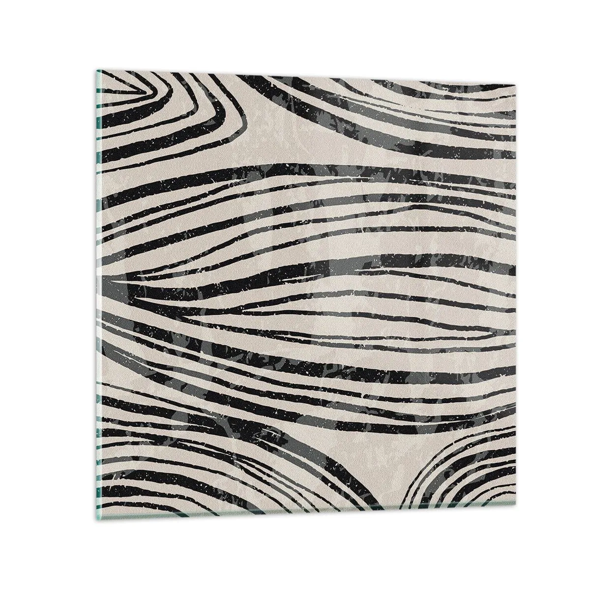 Billede på glas - Et spild af linjer - 70x70 cm