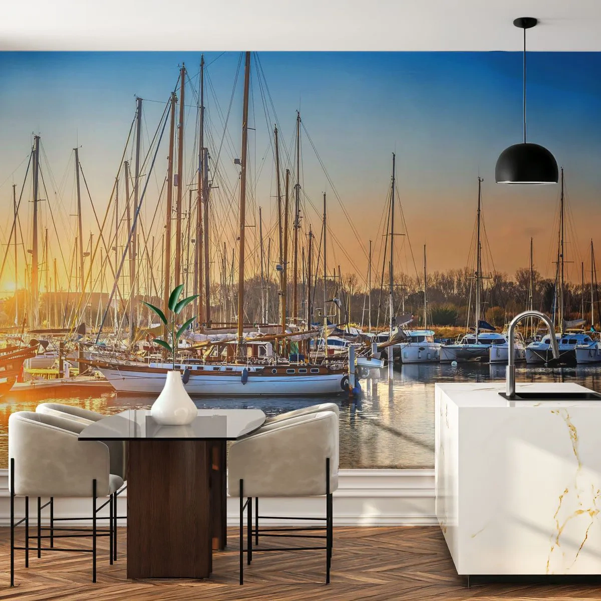 Fototapet Premium Sand - Vinden skal også sove - Landskab, Marina, Sejlbåd - 100x70 cm