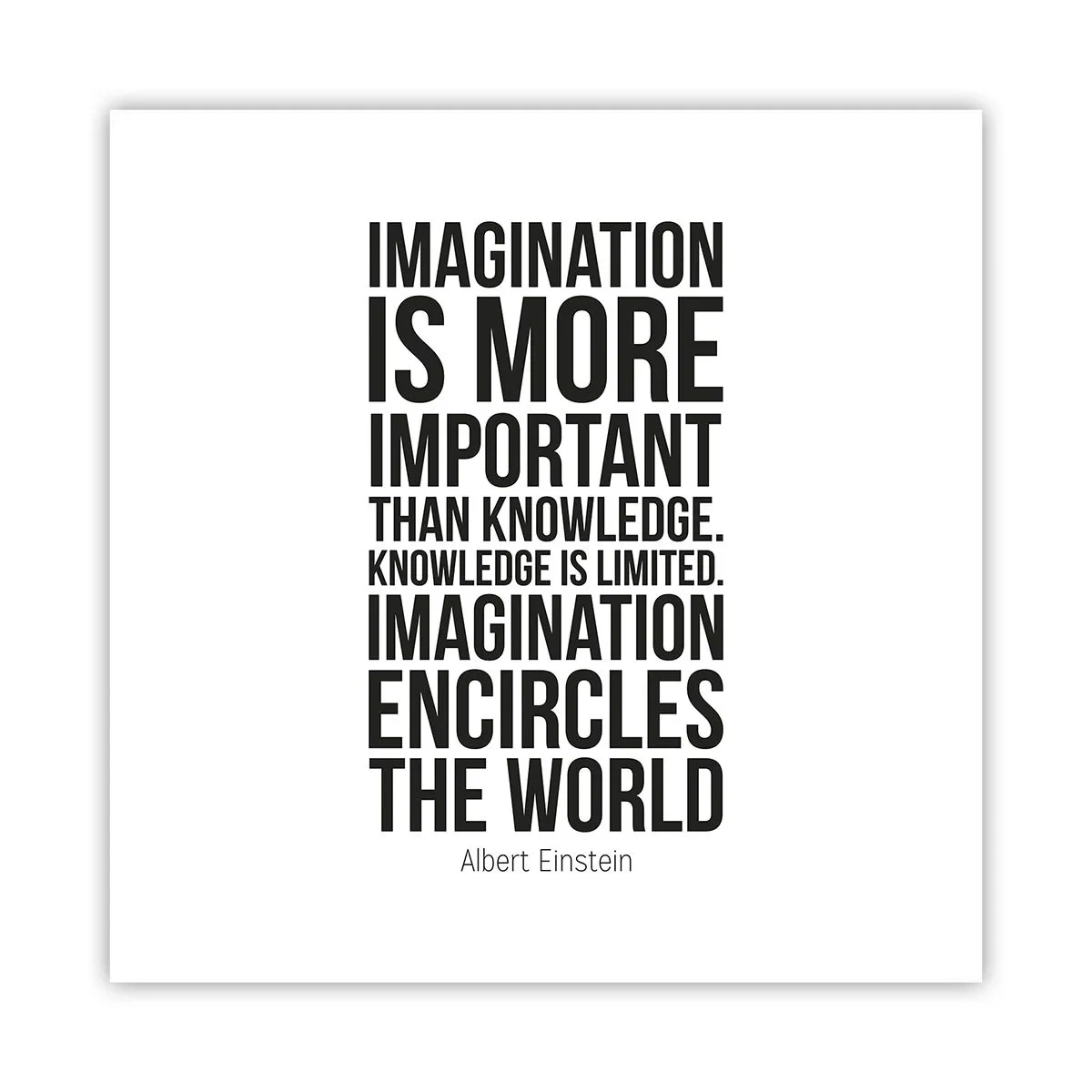 Plakat - Einstein om fantasiens kraft - 60x60 cm