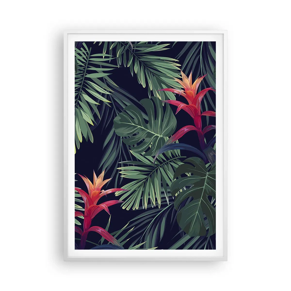 Plakat i hvid ramme - Brænd i grønt - 70x100 cm