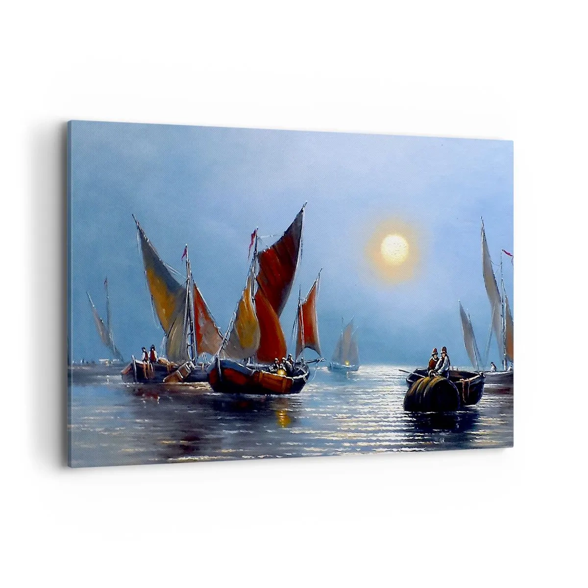 Lærredstryk - Billede på lærred - Natfiskeri - 100x70 cm