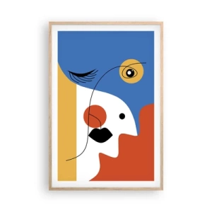 Plakat i ramme af lyst egetræ - Dekonstrueret portræt - 61x91 cm