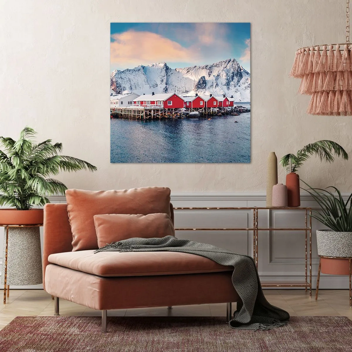 Lærredstryk - Billede på lærred - Nordlig tilbagetrækning - 70x70 cm