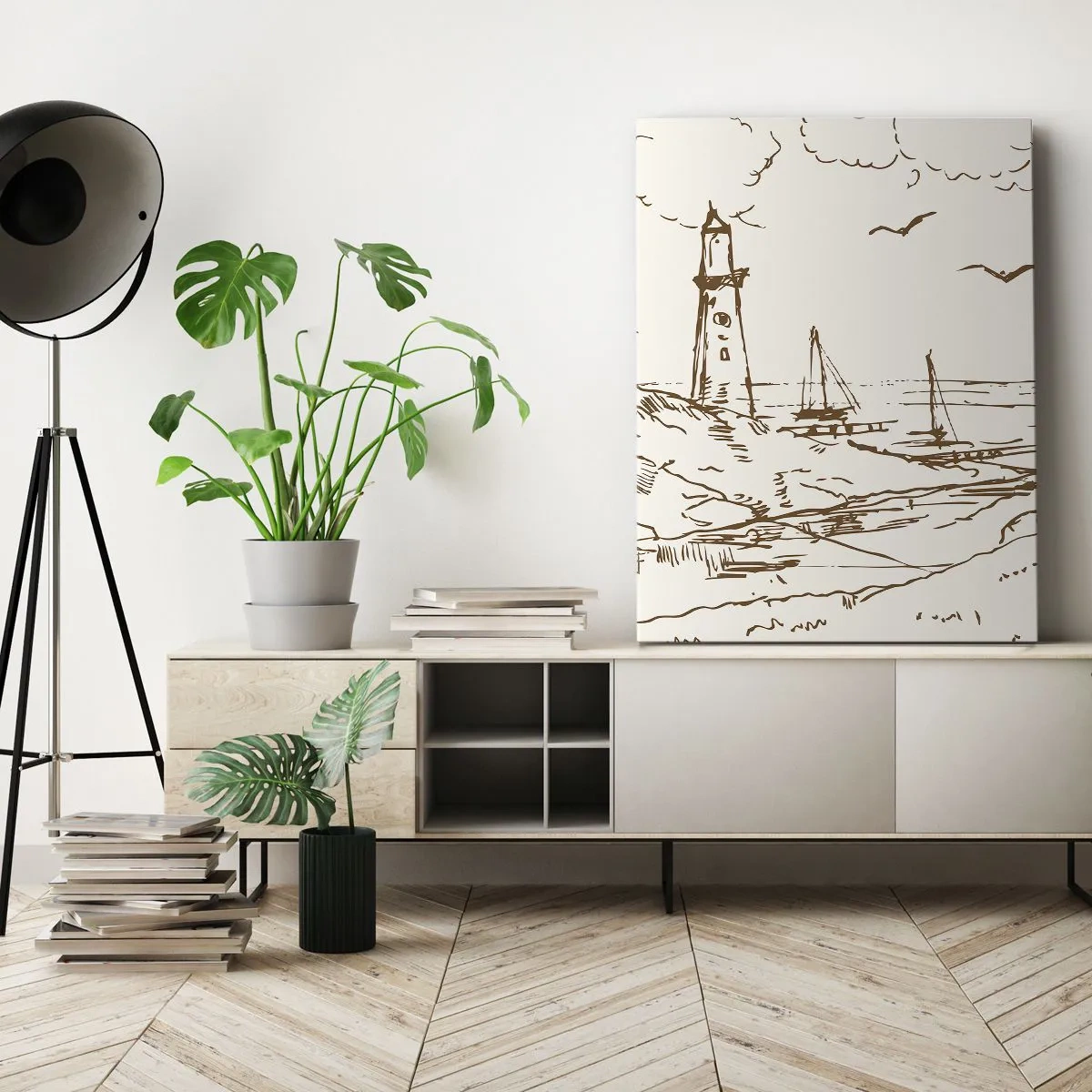 Lærredstryk - Billede på lærred - Oversigt over sommerminder - 50x70 cm