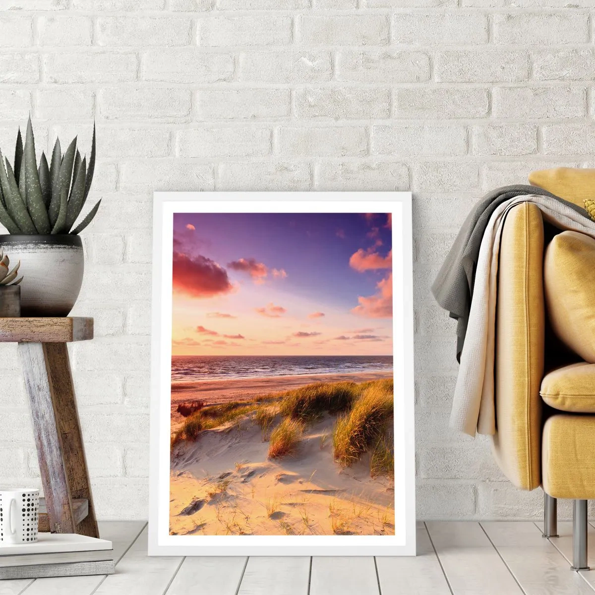 Plakat i hvid ramme - Luften dufter allerede af sommer - 50x70 cm