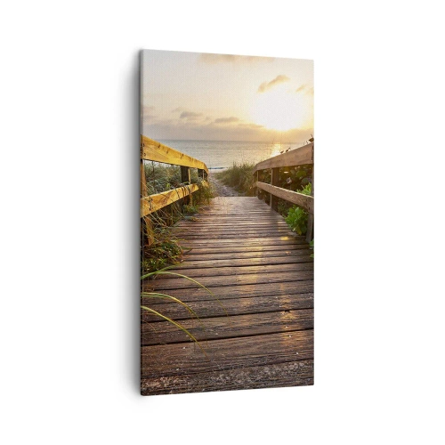 Lærredstryk - Billede på lærred - Og direkte til kysten - 45x80 cm