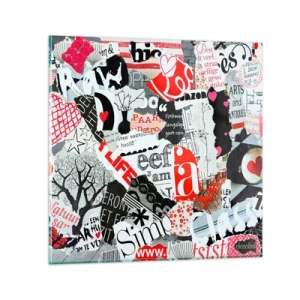 Billede på glas - Hipster collage - 60x60 cm