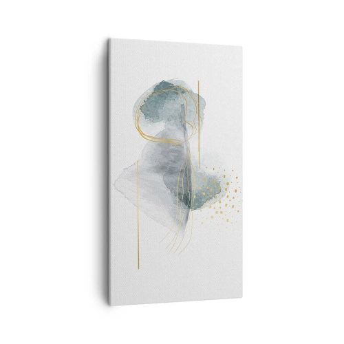 Lærredstryk - Billede på lærred - Om forholdet mellem grå og guld - 45x80 cm