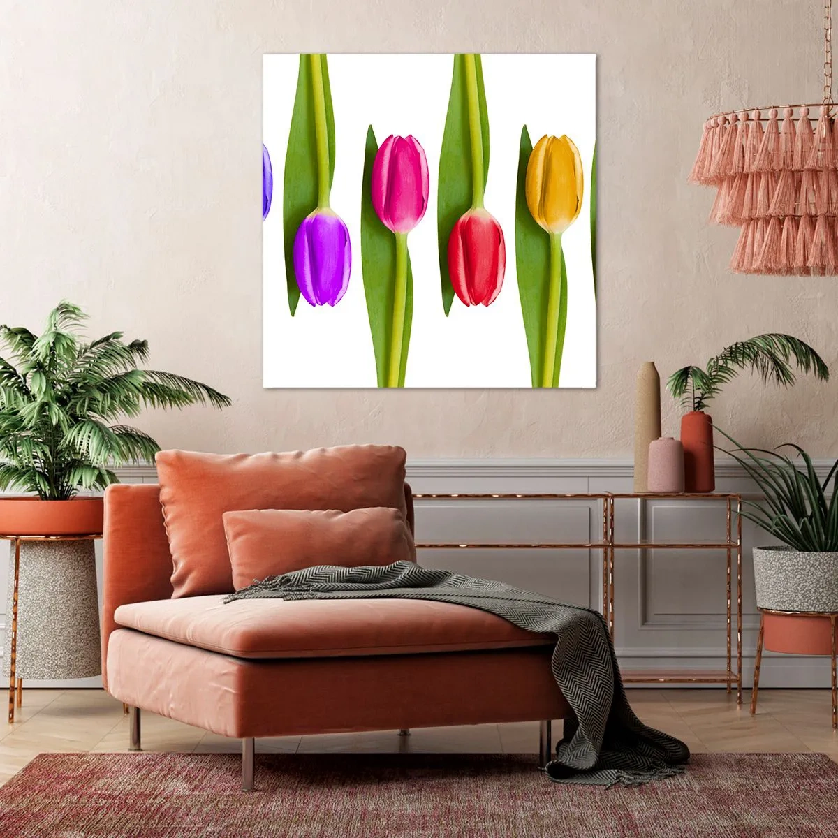 Lærredstryk - Billede på lærred - Regnbuesammensætning - 40x40 cm