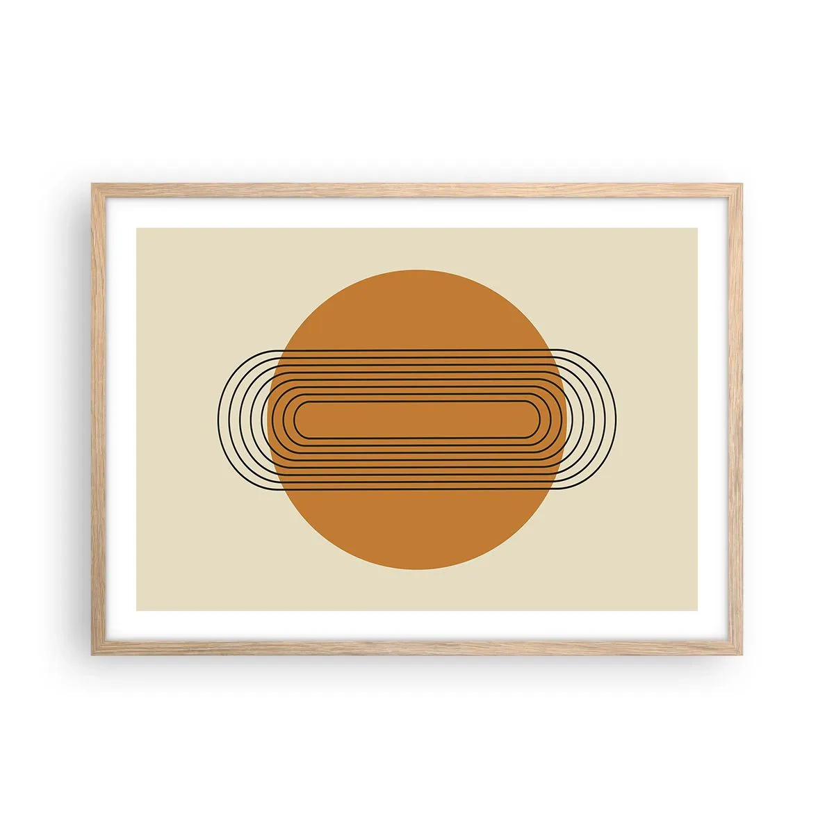 Plakat i ramme af lyst egetræ - Den perfekte plan - 70x50 cm