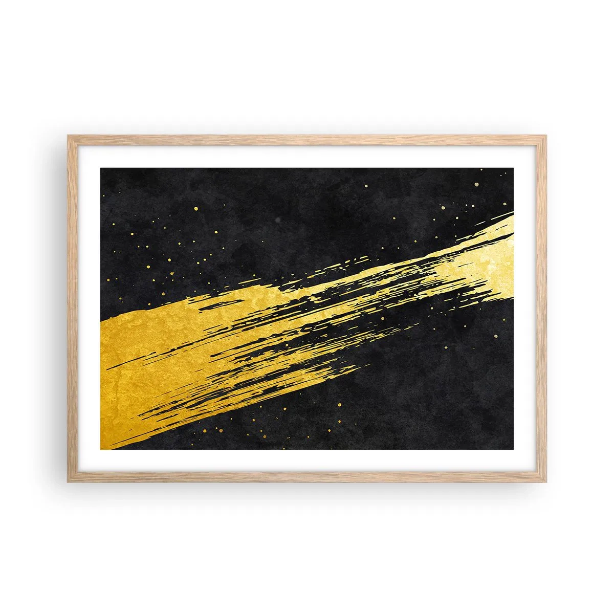 Plakat i ramme af lyst egetræ - Hop ind i hyperrummet - 70x50 cm