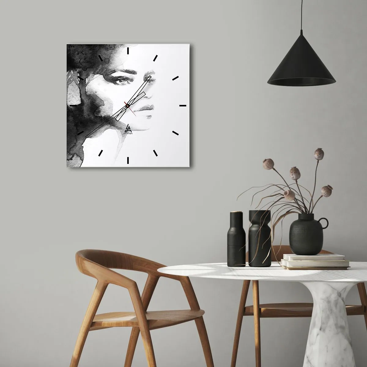 Vægur, Uret - Lavet af mystik og tåge - 40x40 cm