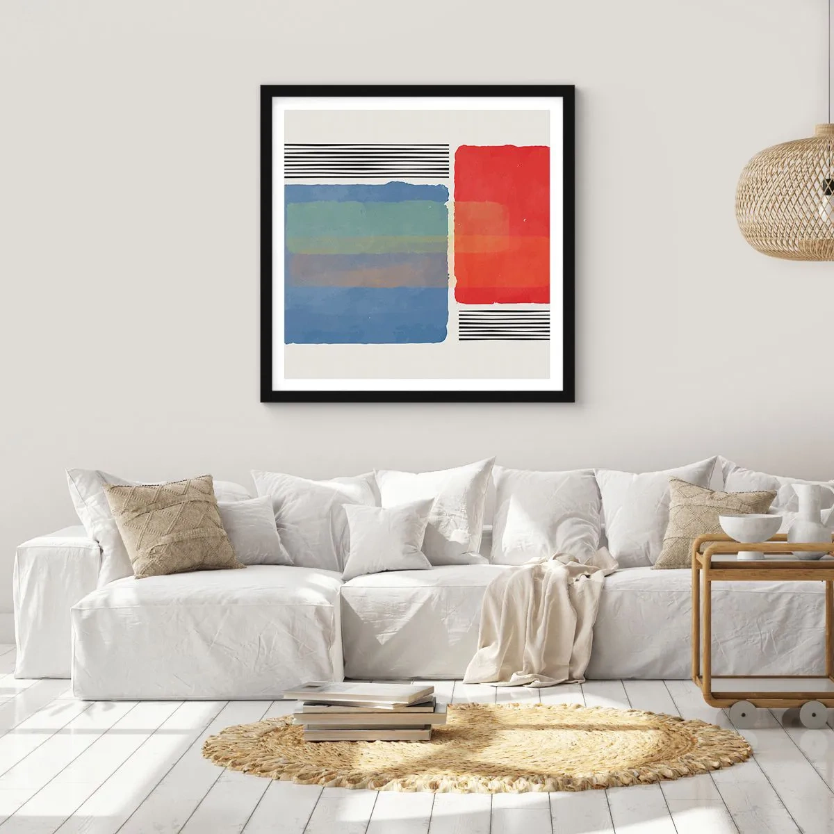 Plakat i sort ramme - Geometriens ånd og bogstav - 30x30 cm