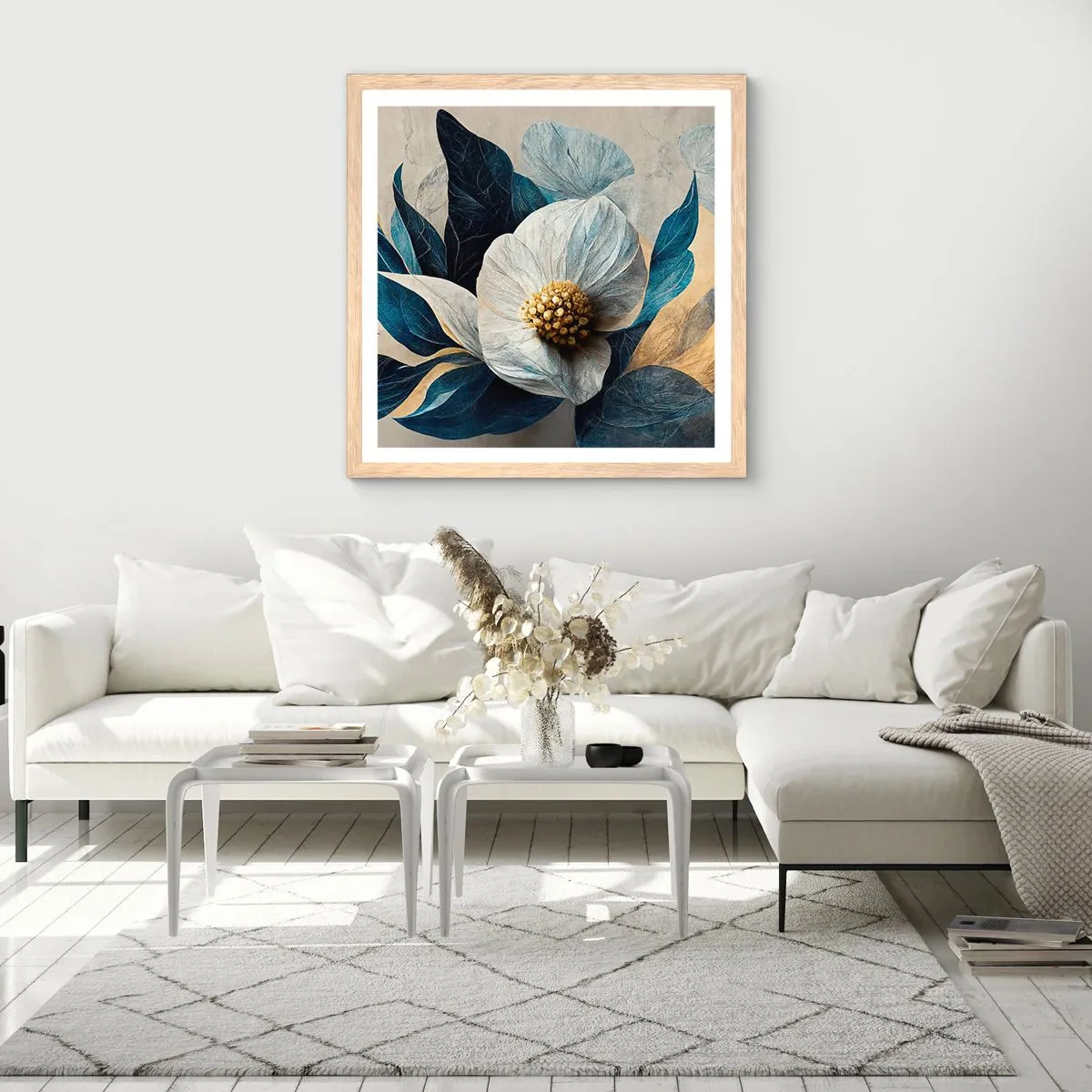 Plakat i ramme af lyst egetræ - Har et hjerte af guld - 40x40 cm