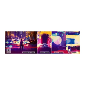 Prøve Fototapet Selvklæbende Deluxe Sticker - Nedsænket i lys - By, Mand, New York - 100x30 cm