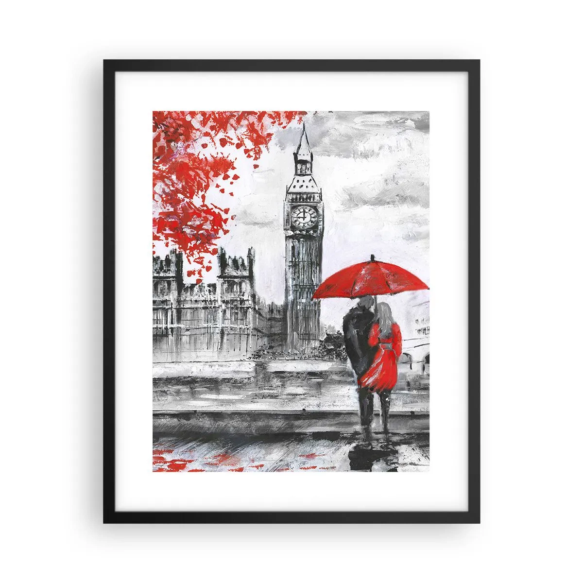 Plakat i sort ramme - Forelsket i London - 40x50 cm