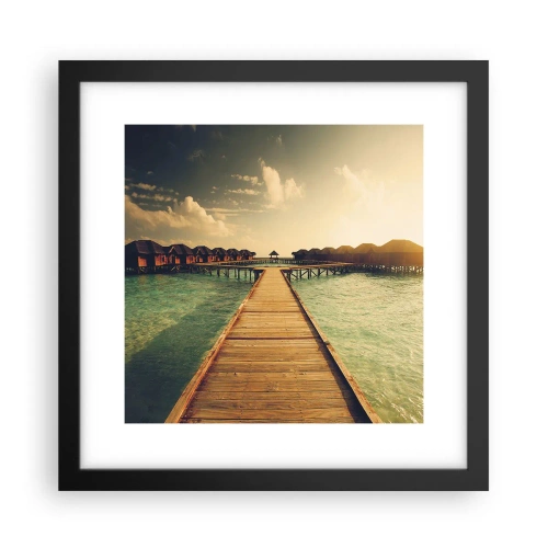 Plakat i sort ramme - En varm invitation - 30x30 cm