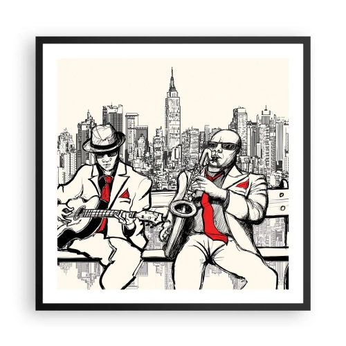 Plakat i sort ramme - New York improvisation - 60x60 cm