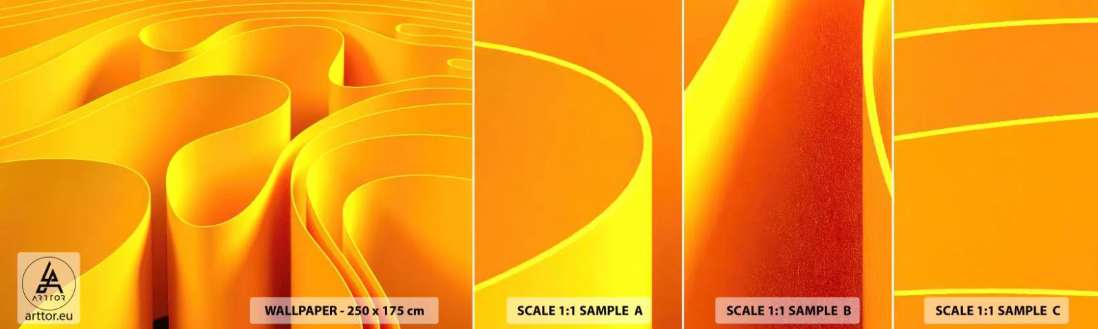 Fototapet Prøve Standard Eco - Som solens bølger - 3D, Moderne, Linjer - 100x30 cm