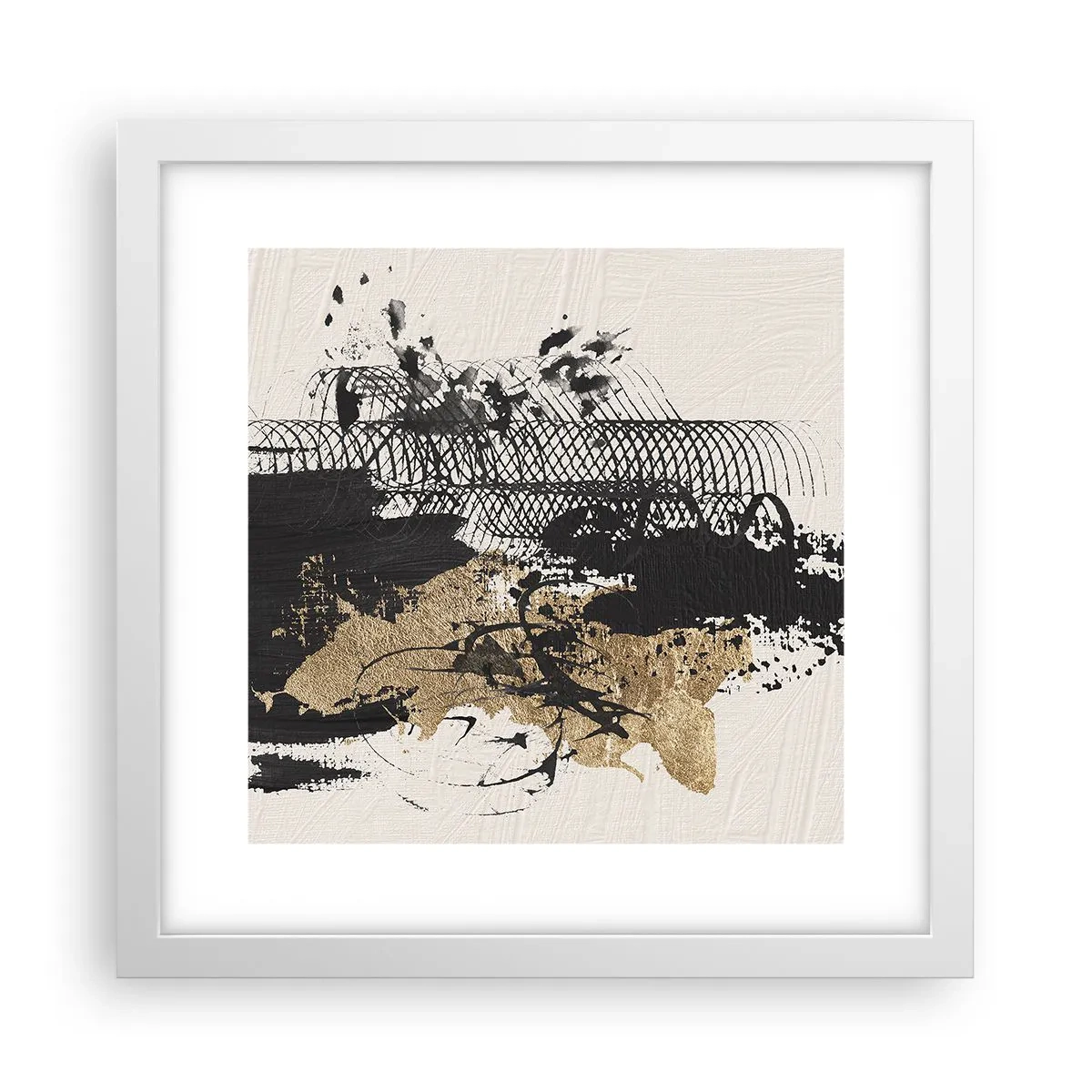 Plakat i hvid ramme - Komposition med lidenskab - 30x30 cm