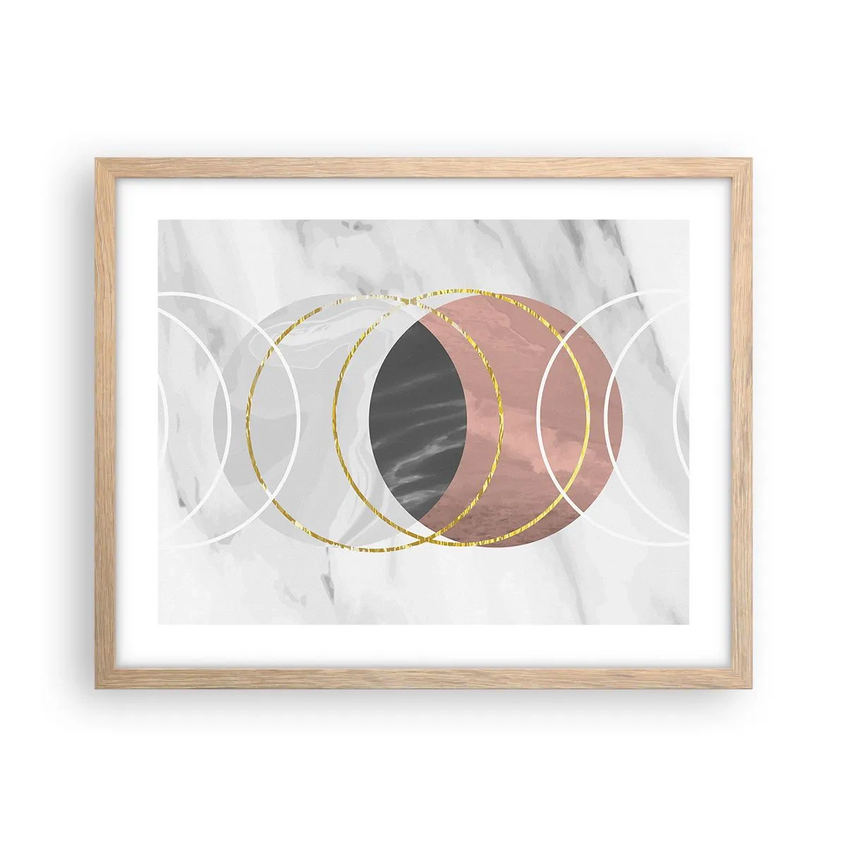 Plakat i ramme af lyst egetræ - Sfærernes musik - 50x40 cm