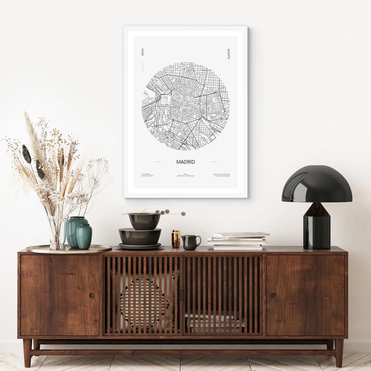 Plakat i hvid ramme - Madrids anatomi - 40x50 cm