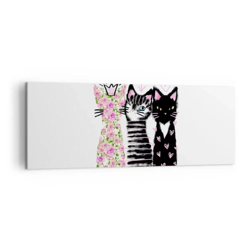 Lærredstryk - Billede på lærred - Der var tre katte - 140x50 cm