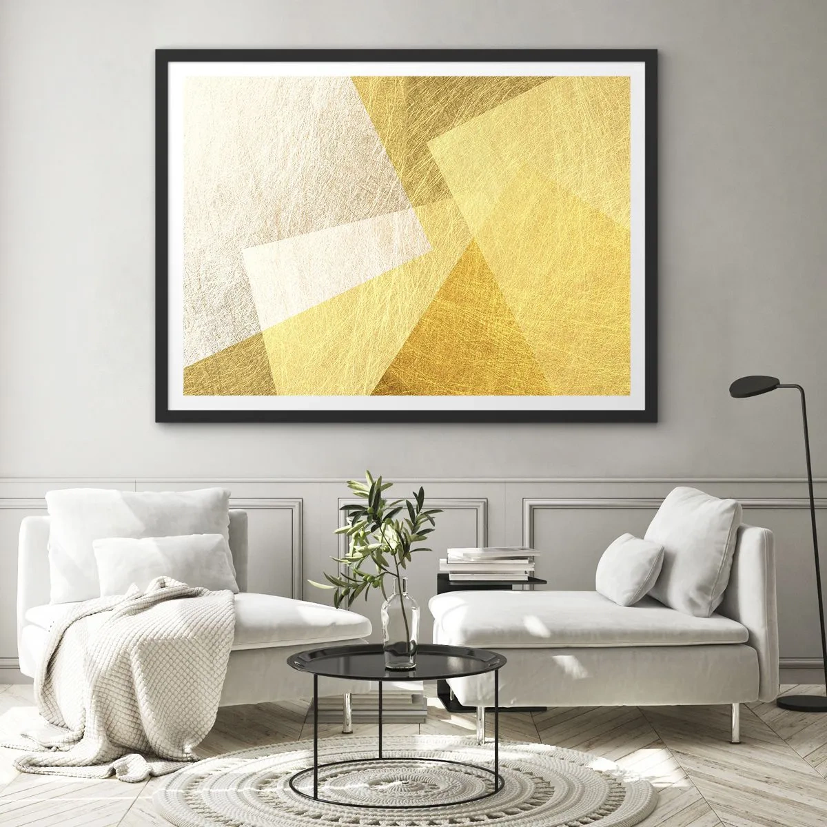 Plakat i sort ramme - Geometriens vejr - 70x50 cm