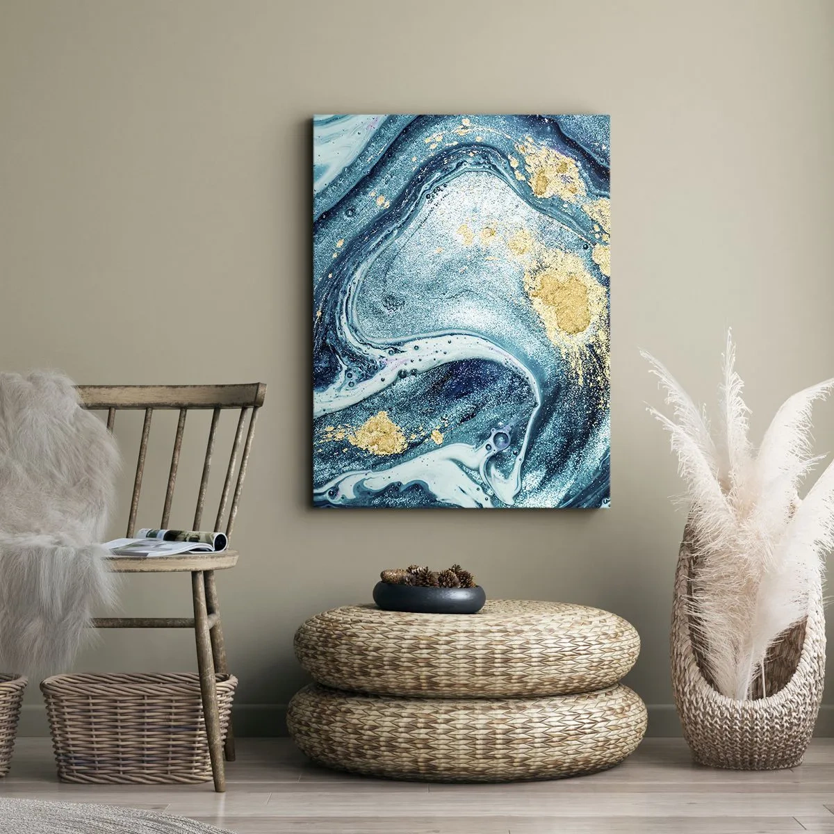 Lærredstryk - Billede på lærred - Blå boblebad - 70x100 cm