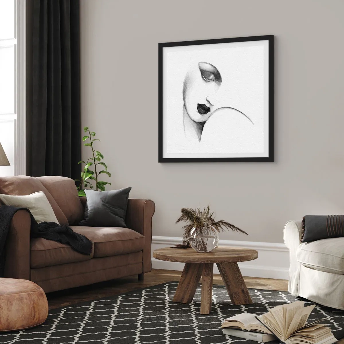 Plakat i sort ramme - I Lempickas stil - 30x30 cm