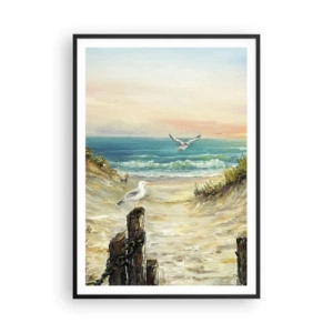 Plakat i sort ramme - Vindstille tilbagetog - 70x100 cm