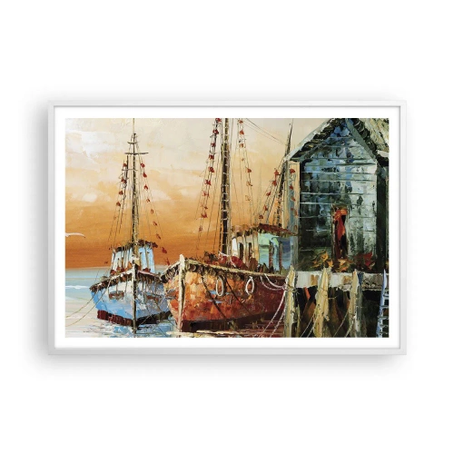 Plakat i hvid ramme - Fredelig tilbagevenden - 100x70 cm