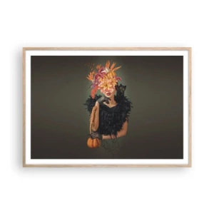 Plakat i ramme af lyst egetræ - Heksens fortryllelse - 100x70 cm