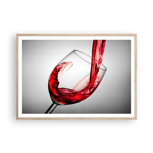 Plakat i ramme af lyst egetræ - Farve - bevægelse - lyd - 100x70 cm