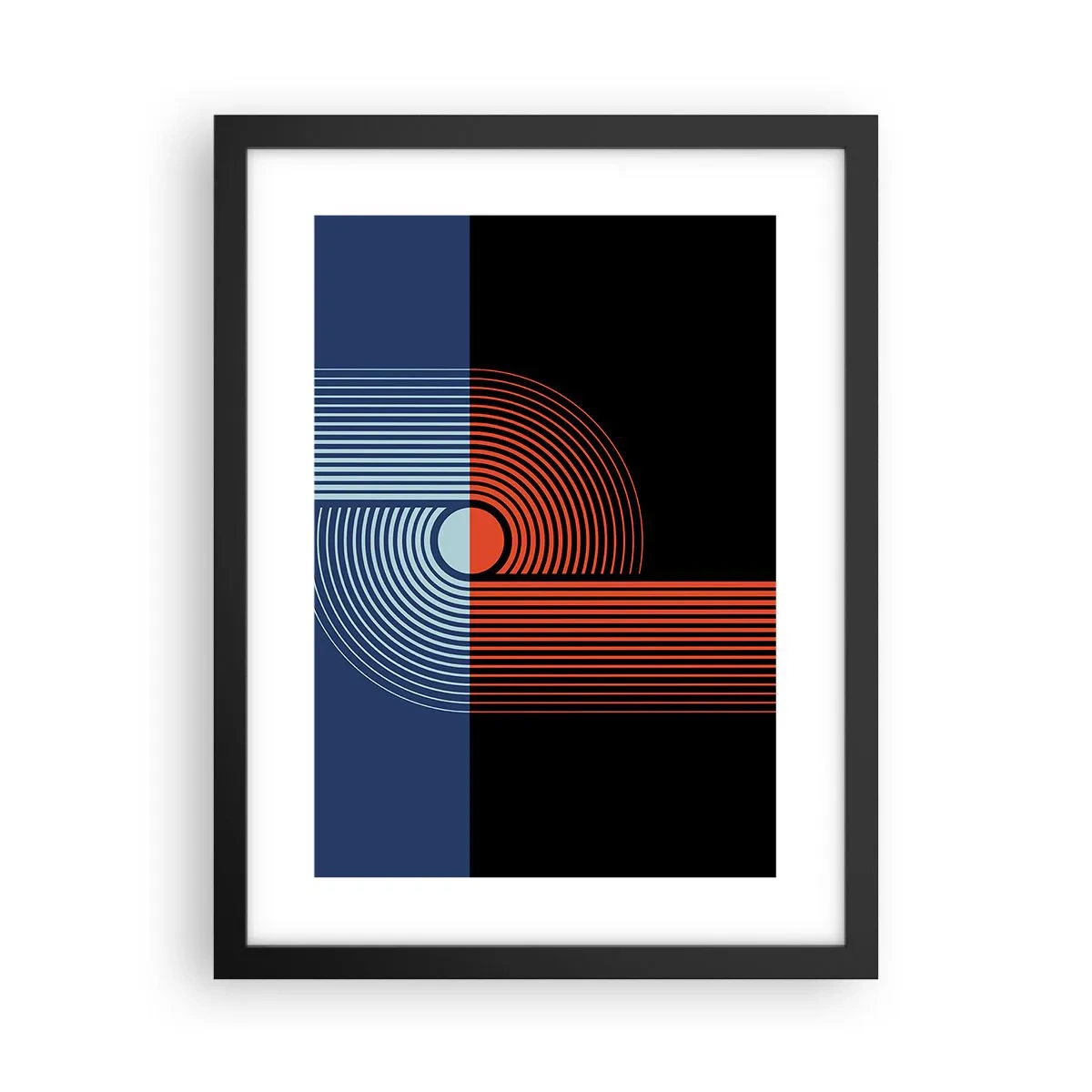 Plakat i sort ramme - I en geometrisk omfavnelse - 30x40 cm