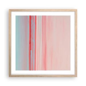 Plakat i ramme af lyst egetræ - Abstraktion ved daggry - 50x50 cm