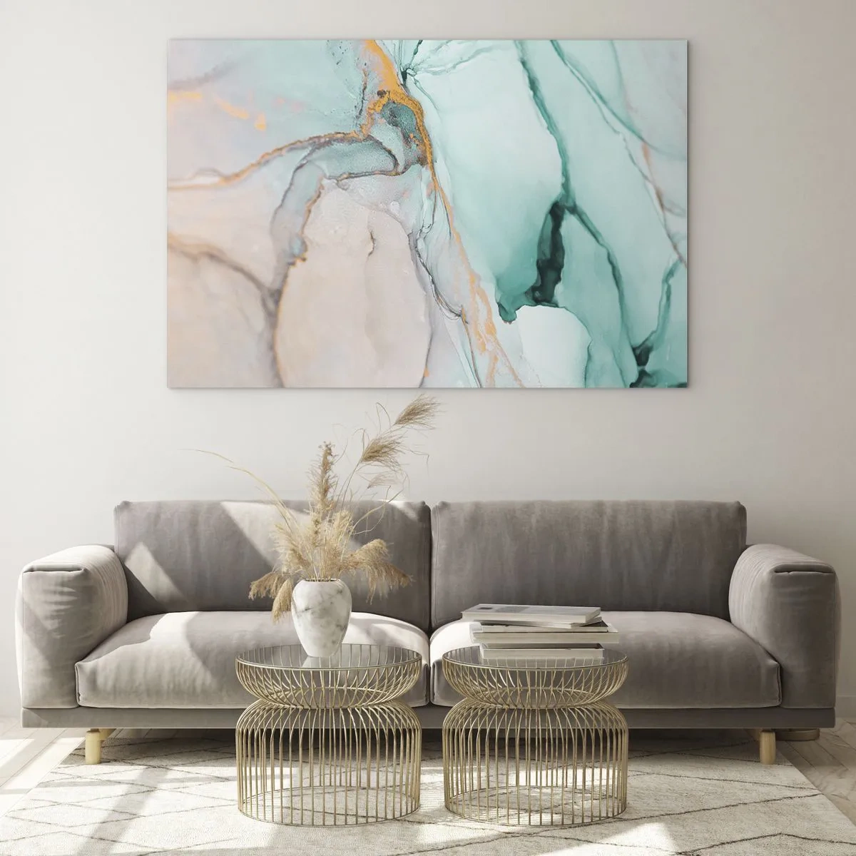 Billede på glas - Dans af former og farver - 120x80 cm