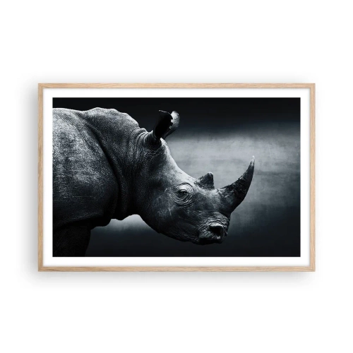 Plakat i ramme af lyst egetræ - Højre profil - 91x61 cm