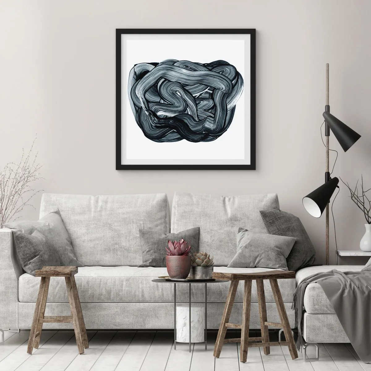 Plakat i sort ramme - Så enkelt er det ikke - 60x60 cm