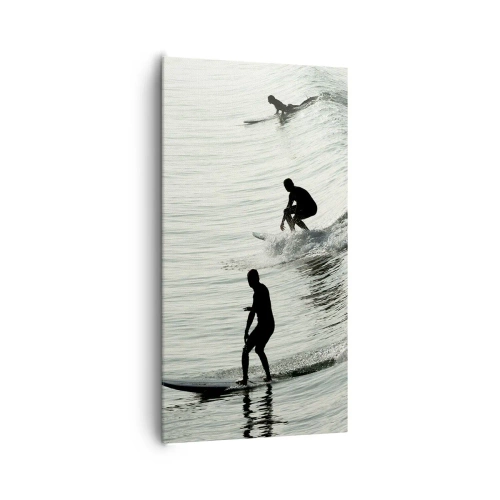 Lærredstryk - Billede på lærred - Mødet med bølgen - 65x120 cm