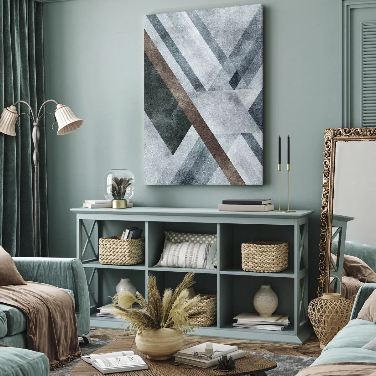 Lærredstryk - Billede på lærred - Sofistikeret elegance i geometri - 70x100 cm