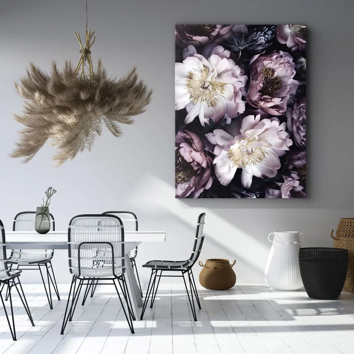 Lærredstryk - Billede på lærred - Gammeldags buket - 50x70 cm