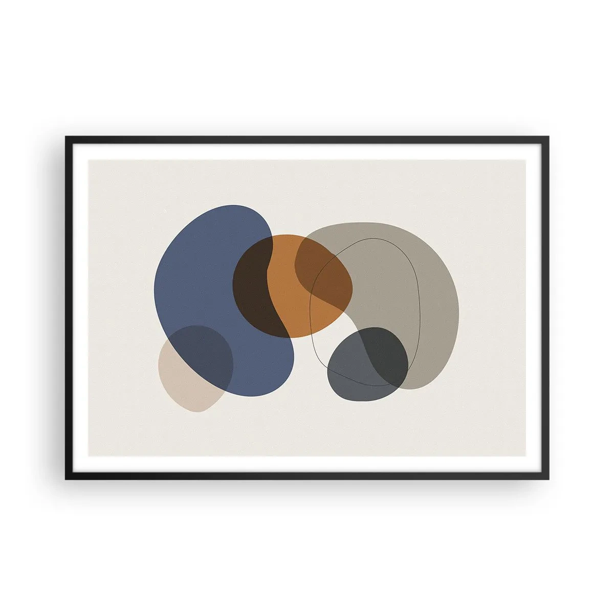 Plakat i sort ramme - Dråber af farve - 100x70 cm